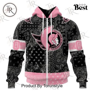NHL Ottawa Senators Special Pink Paisley Design Hoodie