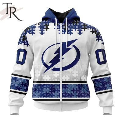 NHL Tampa Bay Lightning Special Autism Awareness Design With Home Jersey Style Hoodie