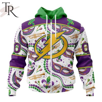 NHL Tampa Bay Lightning Special Mardi Gras Design Hoodie