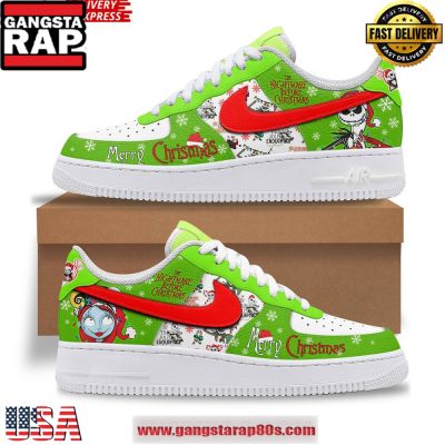 Nightmare Before Christmas Merry Christmas Air Force 1 Running Sneakers