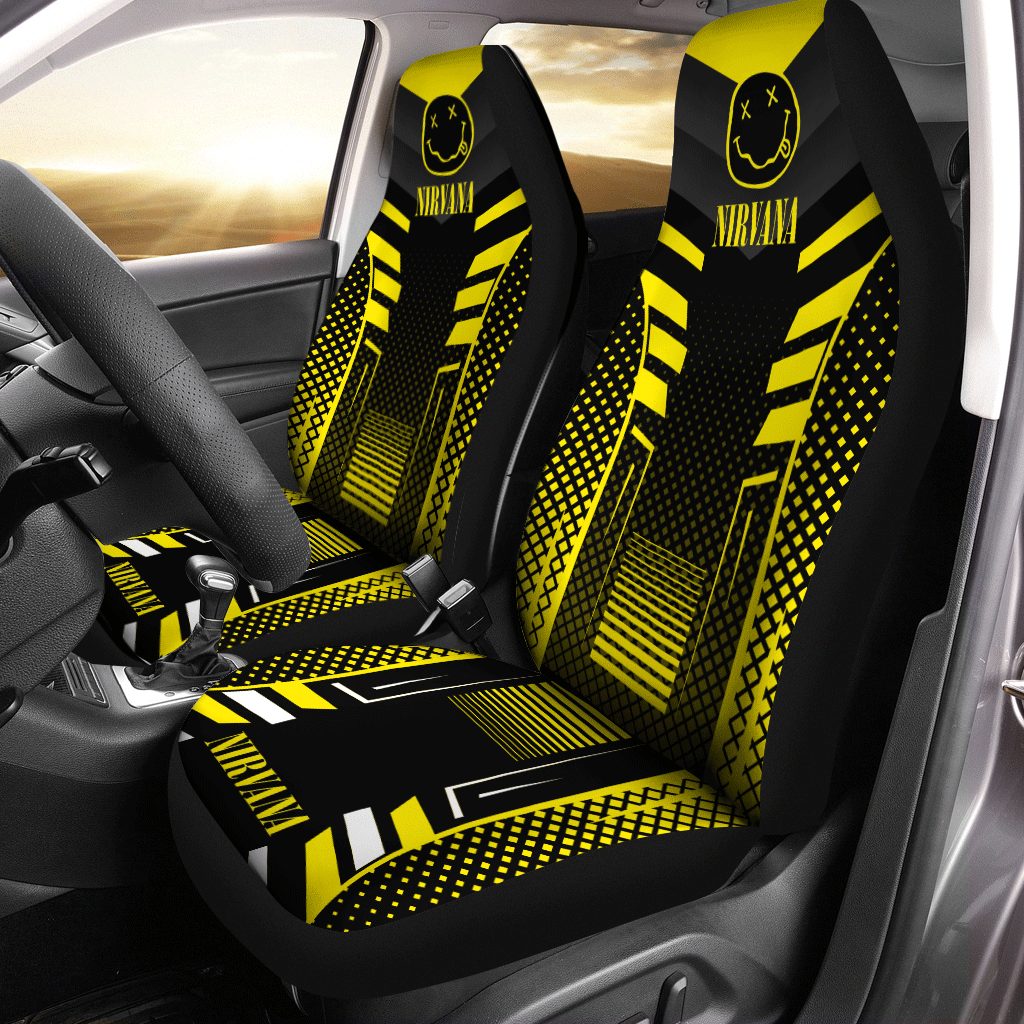 Nirvana Black Yellow Car Seat Covers Nirvana Black Yellow Car Seat Covers