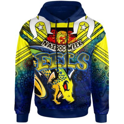 Parramatta Eels Hoodie - Custom Naidoc Week Parramatta Eels With Aboriginal Inspired Pattern ''Get up, Stand Up, Show Up' Hoodie