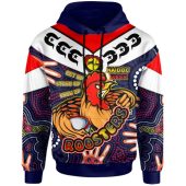 Sydney Roosters Hoodie - Custom Naidoc Week Sydney Roosters Ball With Aboriginal Inspired Dot Painting Pattern Hoodie
