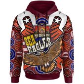 Australia Sea Eagles Hoodie - Custom Naidoc Week Eagle Aboriginal Inspired Dot Artwork ''Get up, Stand Up, Show Up'' Aboriginal Inspired Culture Hoodie