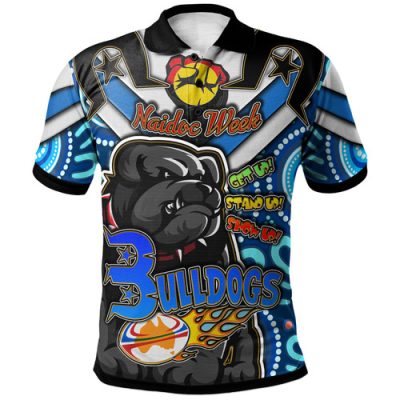 Canterbury-Bankstown Bulldogs Hoodie - Custom Naidoc Week "Get up! Stand up! Show up!" Canterbury-Bankstown Bulldogs And Ball Aboriginal Inspired Patterns Hoodie