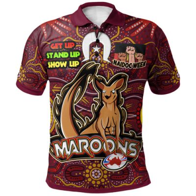 Maroons Hoodie - Custom Naidoc Week ''Get up, Stand Up, Show Up''Maroons Kangaroo With Aboriginal Inspired Culture Hoodie