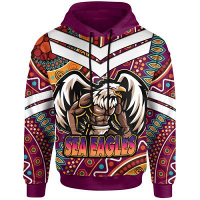 Australia Sea Eagles Hoodie - Custom Eagle Strong With Aboriginal Inspired Patterns Hoodie