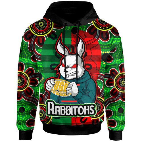 South Sydney Rabbitohs Hoodie - South Sydney Rabbitohs With Ball Aboriginal Inspired Style Of Dot Painting Patterns Custom Hoodie South Sydney Rabbitohs Hoodie - South Sydney Rabbitohs With Ball Aboriginal Inspired Style Of Dot Painting Patterns Custom Hoodie