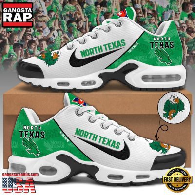 NCAA Custom Name North Texas Football Mascot Symbol Air Max Plus Shoes Running Sneakers