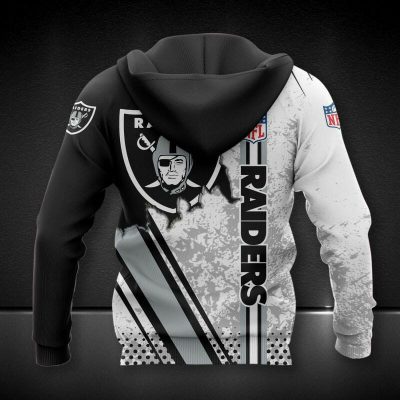 NFL Las Vegas Raiders Black White Pullover Hoodie V2