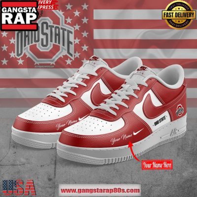 Ohio State Buckeyes Custom Air Force 1 Running Sneakers Shoes