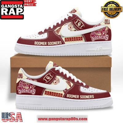 Oklahoma Sooners Boomer Limited Edition Air Force 1 Running Sneakers Shoes