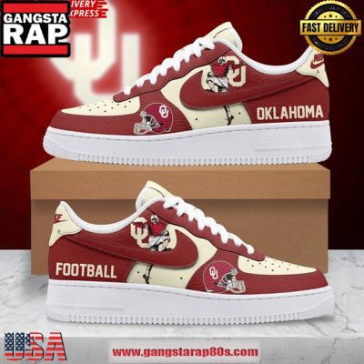 Oklahoma Sooners Football Limited Edition Air Force 1 Running Sneakers Shoes