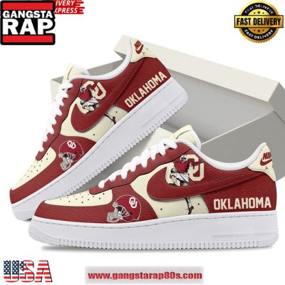 Oklahoma Sooners Football Limited Edition Air Force 1 Running Sneakers Shoes