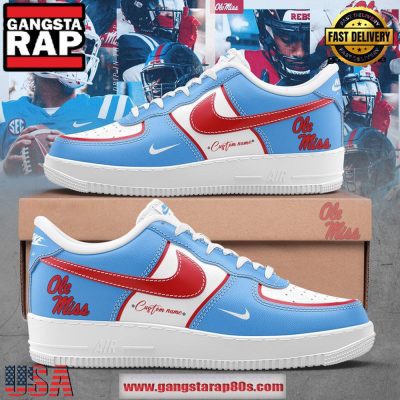Ole Miss Football Custom Name For Fans Air Force 1 Shoes Running Sneakers Shoes