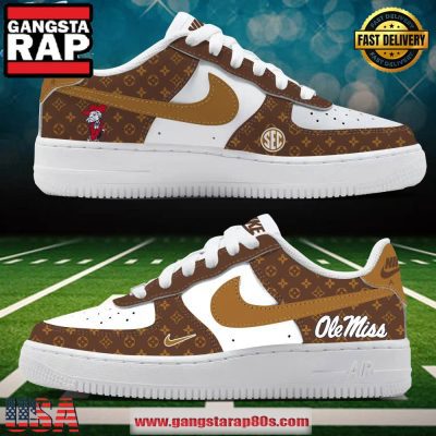 Ole Miss x Louis Vuitton Limited Edition Air Force 1 Running Sneakers Shoes