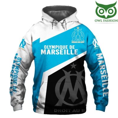 Olympique de Marseille Light Blue Black Pullover Hoodie