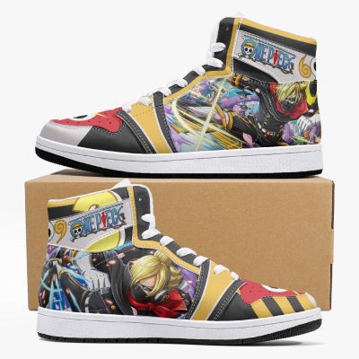 ONE PIECE Vinsmoke Sanji Stealth Black Air Jordan 1 High Sneakers