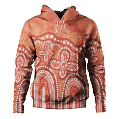 Australia Aboriginal Hoodie - Dot painting illustration in Aboriginal style Orange Hoodie