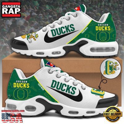 NCAA Custom Name Oregon Ducks Football Mascot Symbol Air Max Plus Shoes Running Sneakers