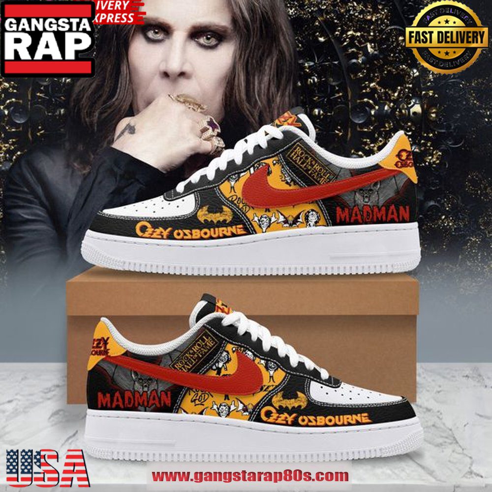 Ozzy Osbourne Madman Limited Edition Air Force 1 Running Sneakers Ozzy Osbourne Madman Limited Edition Air Force 1 Running Sneakers