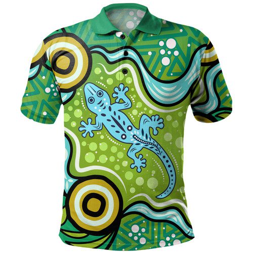 Australia Aboriginal Inspired Polo- Aboriginal Goanna Art Polo Australia Aboriginal Inspired Polo- Aboriginal Goanna Art Polo