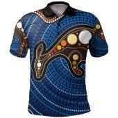 Australia Aboriginal Inspired Polo- Aboriginal Kangaroo Art Polo
