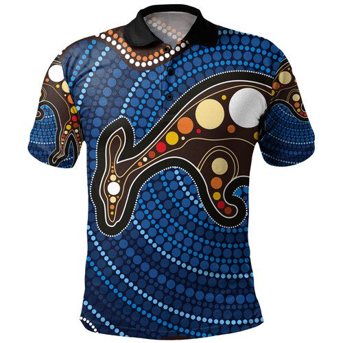 Australia Aboriginal Inspired Polo- Aboriginal Kangaroo Art Polo Australia Aboriginal Inspired Polo- Aboriginal Kangaroo Art Polo