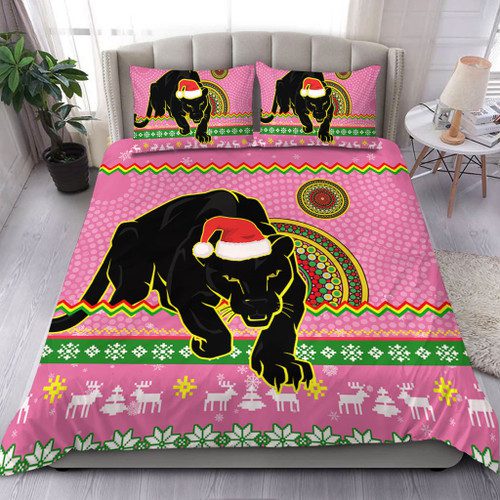 Penrith Panthers Bedding Set - Australia Ugly Xmas With Aboriginal Patterns For Die Hard Fans Penrith Panthers Bedding Set - Australia Ugly Xmas With Aboriginal Patterns For Die Hard Fans