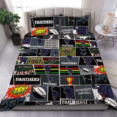Penrith Panthers Bedding Set - Team Of Us Die Hard Fan Supporters Comic Style