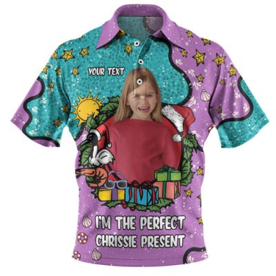Australia Christmas Custom Polo Shirt - I'm the Perfect Present Blue Polo Shirt