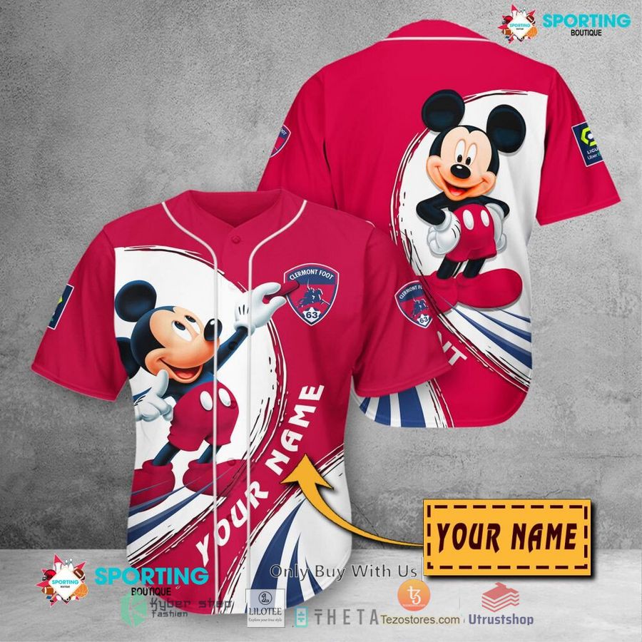 Clermont Foot 63 Custom Name Mickey Baseball Jersey Clermont Foot 63 Custom Name Mickey Baseball Jersey
