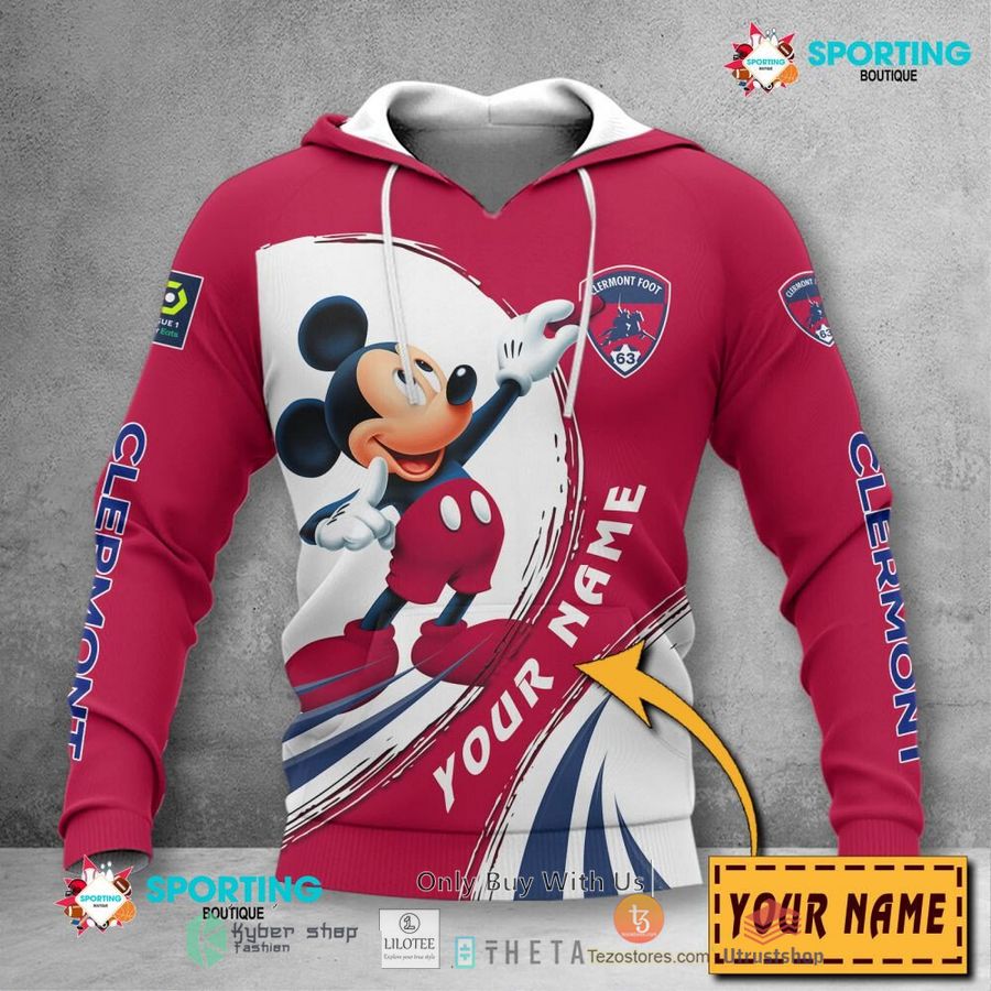 Clermont Foot 63 Custom Name Mickey Pullover Hoodie Clermont Foot 63 Custom Name Mickey Pullover Hoodie