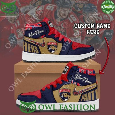 Personalized Florida Panthers NHL Ice Hockey Air Jordan High Top