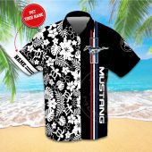 Ford Mustang Black Custom Name Hawaiian Shirt