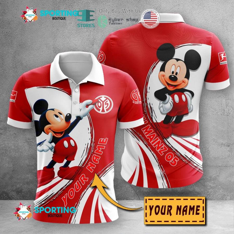1. FSV Mainz 05 Custom Name Mickey Polo Shirt 1. FSV Mainz 05 Custom Name Mickey Polo Shirt
