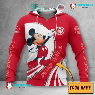 1. FSV Mainz 05 Custom Name Mickey Pullover Hoodie