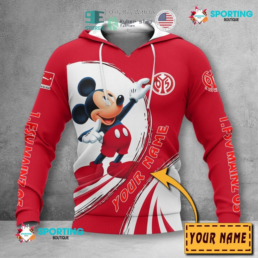 1. FSV Mainz 05 Custom Name Mickey Pullover Hoodie 1. FSV Mainz 05 Custom Name Mickey Pullover Hoodie