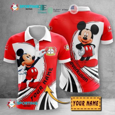 Bayer 04 Leverkusen Custom Name Mickey Polo Shirt