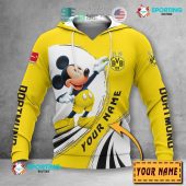 Borussia Dortmund Custom Name Yellow Mickey Pullover Hoodie