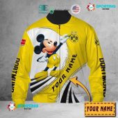 Borussia Dortmund Custom Name Yellow Mickey Bomber Jacket