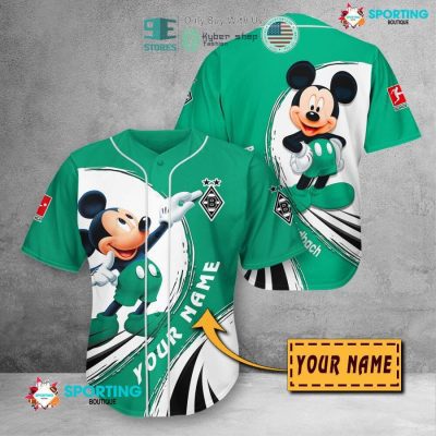 Borussia M?nchengladbach Custom Name Mickey Baseball Jersey