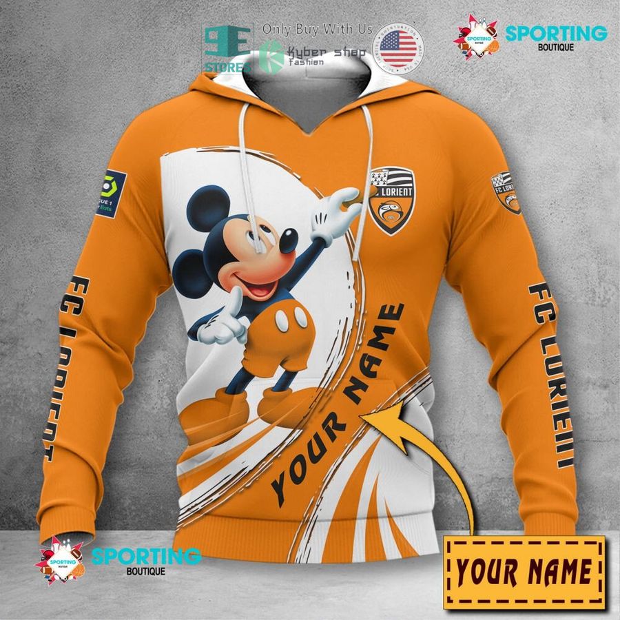 FC Lorient Custom Name Mickey Pullover Hoodie FC Lorient Custom Name Mickey Pullover Hoodie