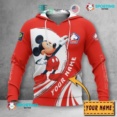 LOSC Lille Custom Name Mickey Pullover Hoodie