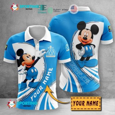 Olympique de Marseille Custom Name Mickey Polo Shirt
