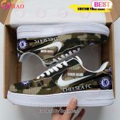 Personalized Name Chelsea FC Camouflage Air Force 1 Sneaker