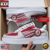 NCAA Custom Name Alabama Crimson Tide Air Force 1 Running Sneakers Shoes