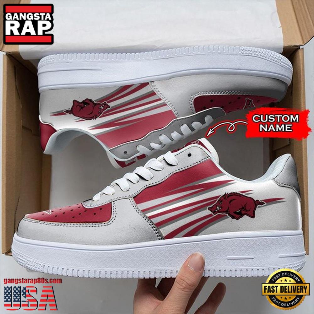 NCAA Custom Name Arkansas Razorbacks Air Force 1 Running Sneakers Shoes NCAA Custom Name Arkansas Razorbacks Air Force 1 Running Sneakers Shoes