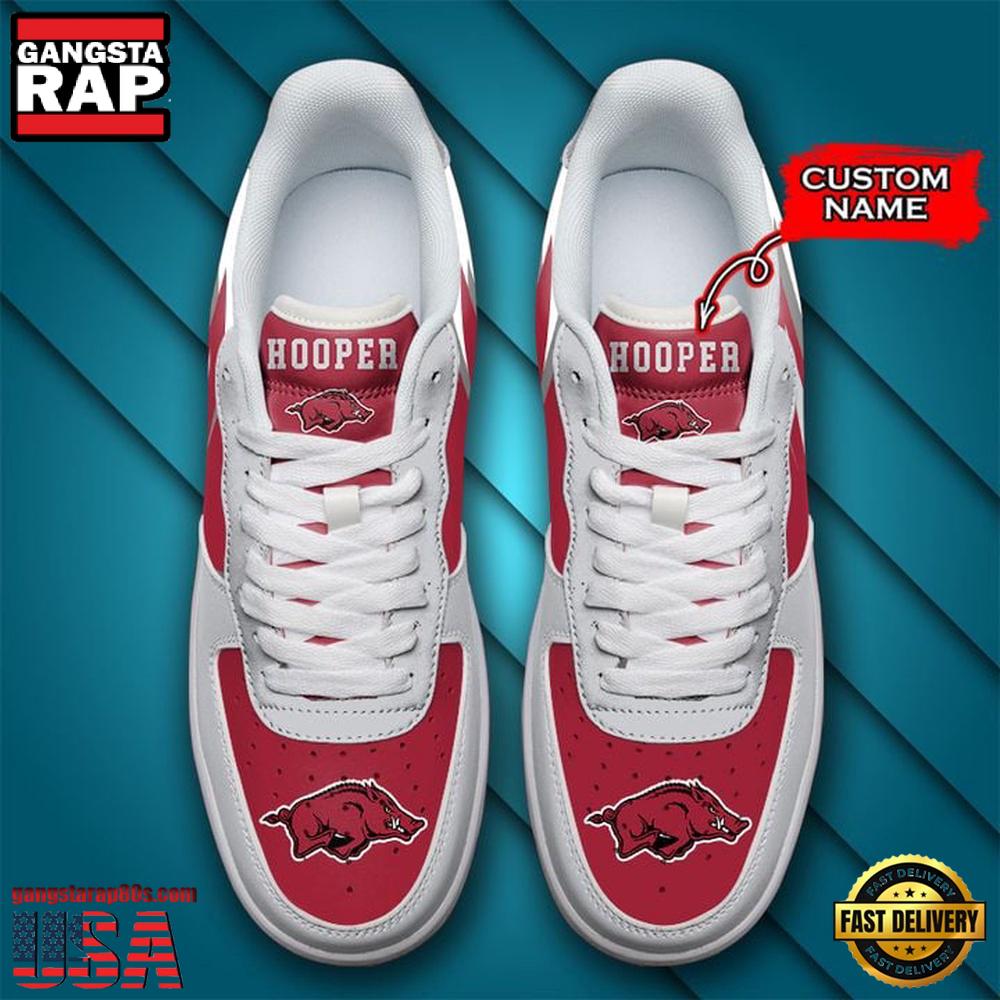 NCAA Custom Name Arkansas Razorbacks Air Force 1 Running Sneakers Shoes NCAA Custom Name Arkansas Razorbacks Air Force 1 Running Sneakers Shoes