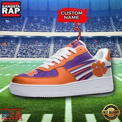 NCAA Custom Name Clemson Tigers Seminoles Air Force 1 Running Sneakers Shoes